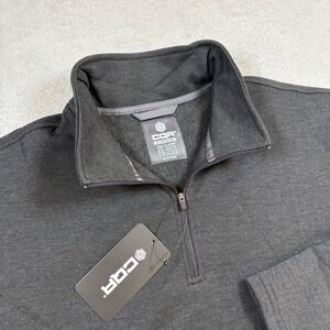 CQR Mens Quarter Zip Fleece Pullover Charcoal Black HKZ300 XL NEW